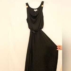 NWT Calvin Klein Black Maxi Dress with relaxed fit upper. Size M.